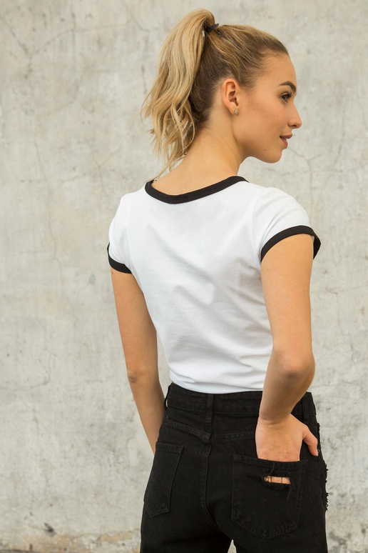 FITNESS Balts-melns t-krekls Move