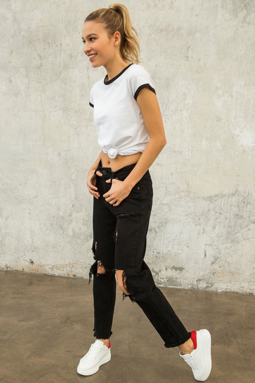 FITNESS Balts-melns t-krekls Move