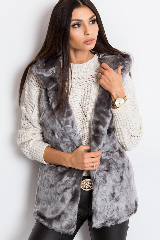 Pelēka pūkaina veste