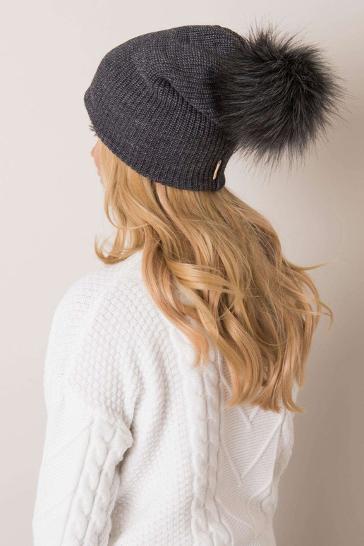 Tumši pelēka pupiņa ar pomponu RUE PARIS