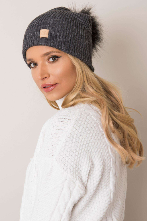 Tumši pelēka pupiņa ar pomponu RUE PARIS