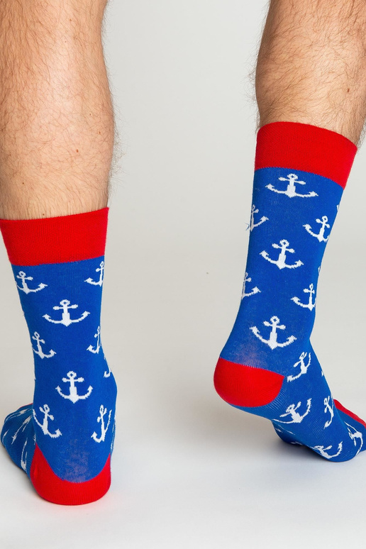 Tumši zilas rakstainas vīriešu zeķes