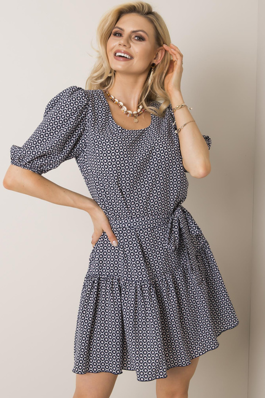 Tumši zila un sarkana romantiska kleita