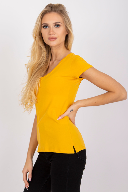 Gaiši oranžs kvadrātveida T-krekls