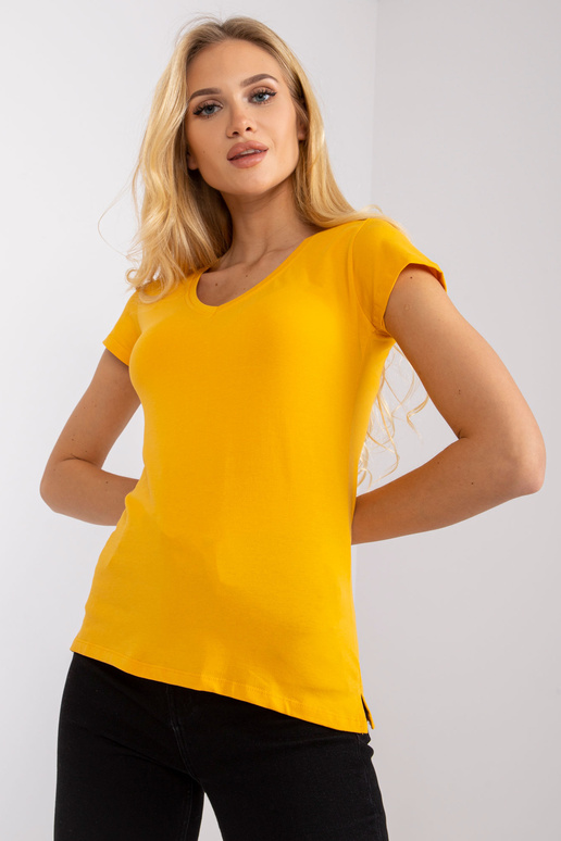 Gaiši oranžs kvadrātveida T-krekls