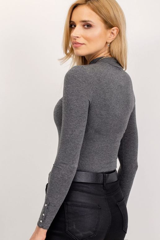 RUE PARIS Tumši pelēka blūze Sweetheart