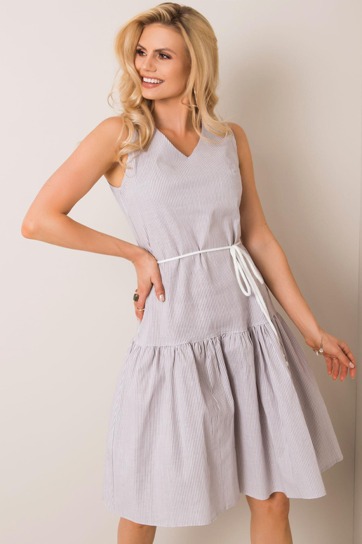 Balta un pelēka Samba kleita