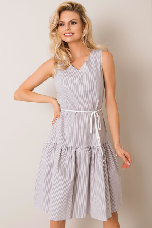 Balta un pelēka Samba kleita