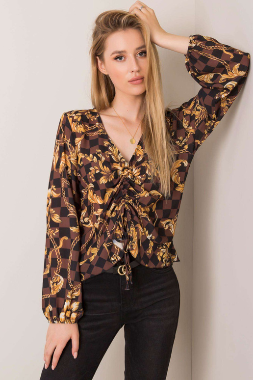 Blēra brūni melna blūze