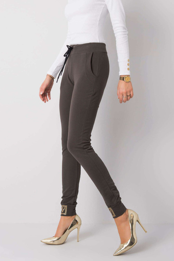 Tumšas haki krāsas bikses... 2