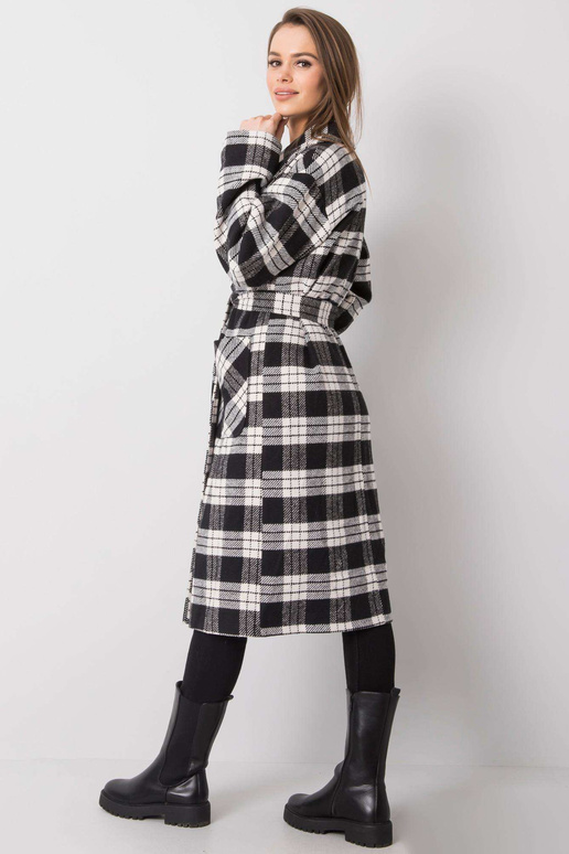 Yasmin melnbalts rūtains mētelis