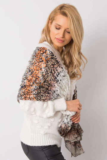 Haki-oranža raksta šalle