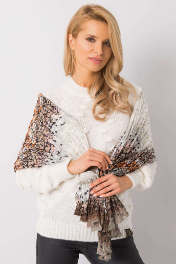 Haki-oranža raksta šalle 2