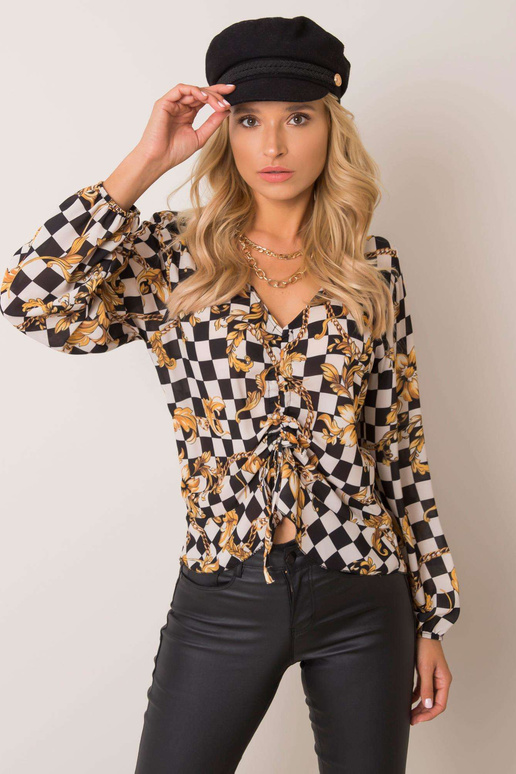 Melna-ekrū blūze Blaire