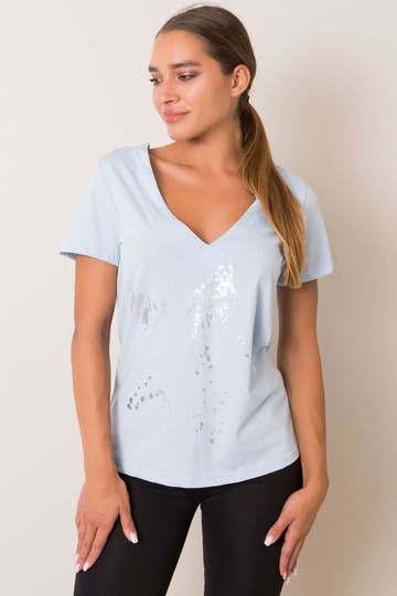 Gaiši zils T-krekls Marble...