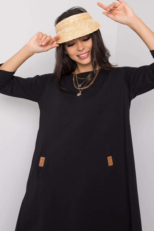 Sieviešu melna Dalenne kokvilnas kleita Sieviešu melna Dalenne kokvilnas kleita