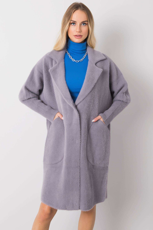 Pelēks alpakas kažoks Eveline