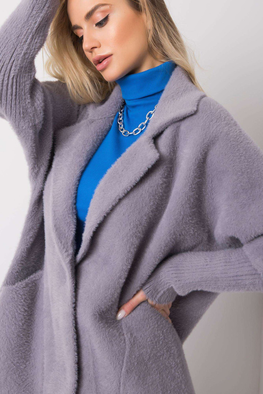 Pelēks alpakas kažoks Eveline