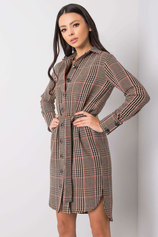 Brūnā un sarkanā Martita kleita