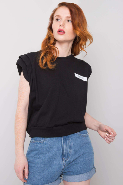 Melns T-krekls ar subtitriem Zaria Melns T-krekls ar subtitriem Zaria