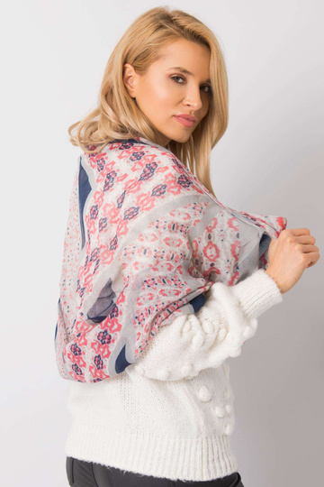 Pelēki rozā šalle ar rakstiem 2