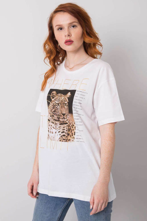 Balts Leslie kokvilnas T-krekls Balts Leslie kokvilnas T-krekls