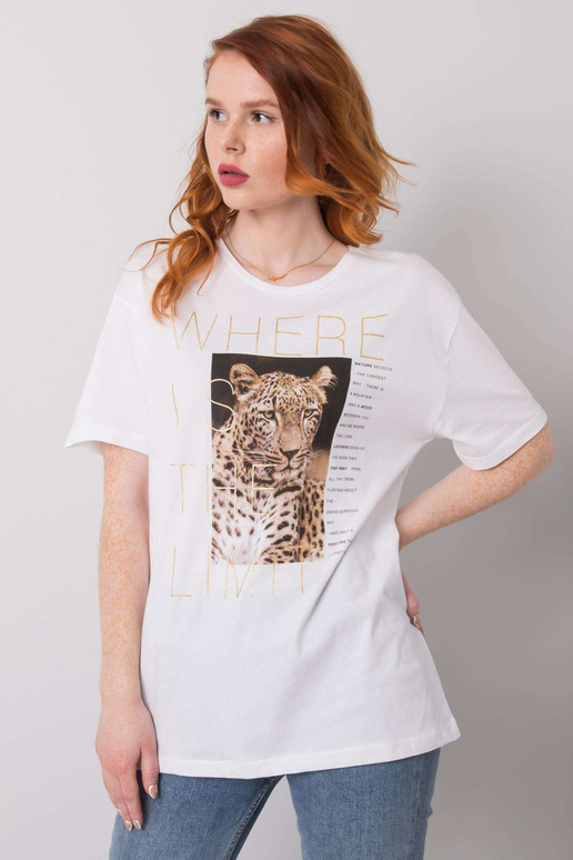 Balts Leslie kokvilnas T-krekls Balts Leslie kokvilnas T-krekls