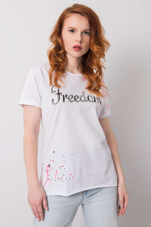 Balts t-krekls ar Raven uzrakstu