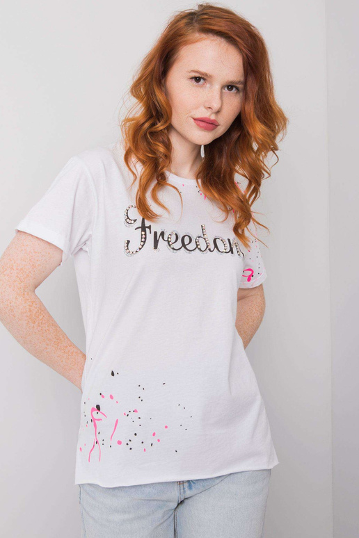 Balts t-krekls ar Raven uzrakstu