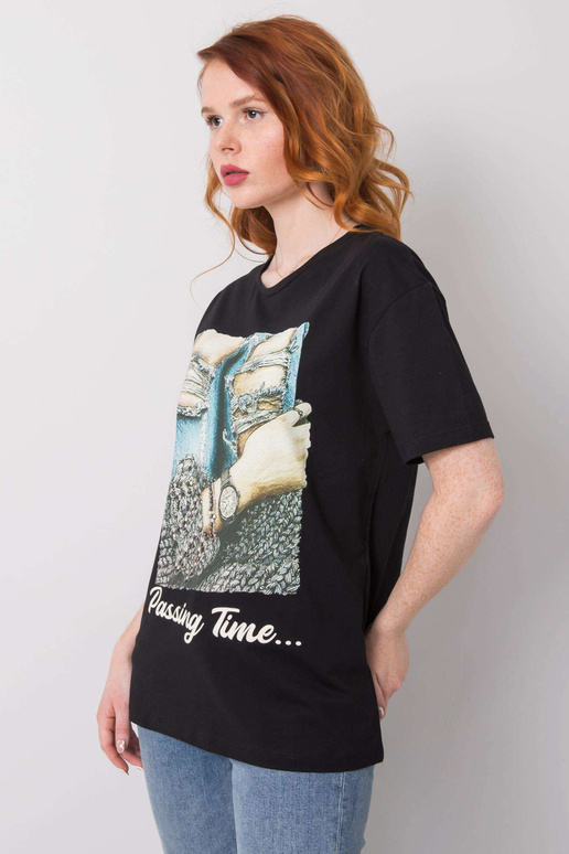 Melns sieviešu T-krekls ar aplikāciju... Melns sieviešu T-krekls ar aplikāciju...