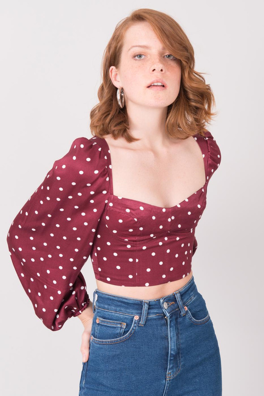 Burgundijas punktveida blūze BSL