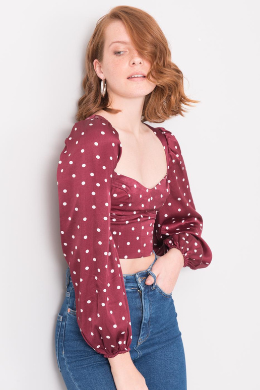 Burgundijas punktveida blūze BSL