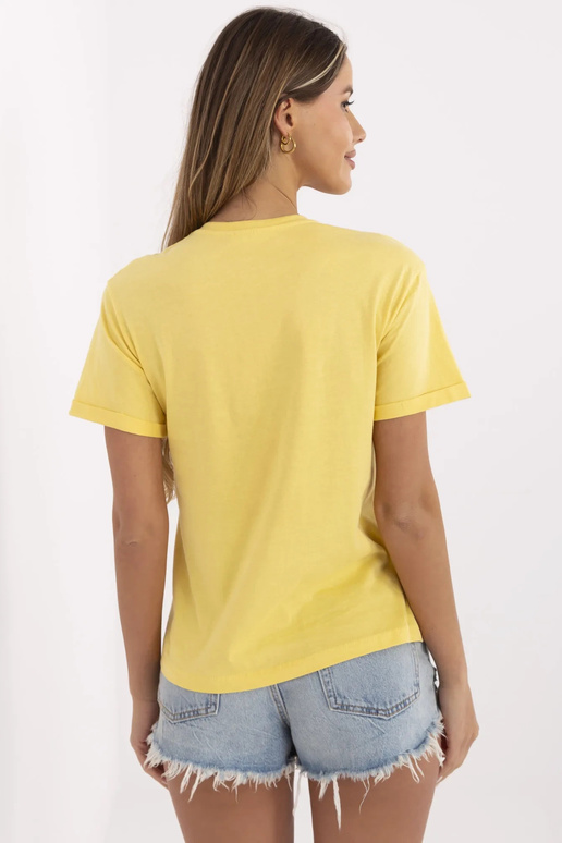 Dzeltens Kadi kokvilnas T-krekls