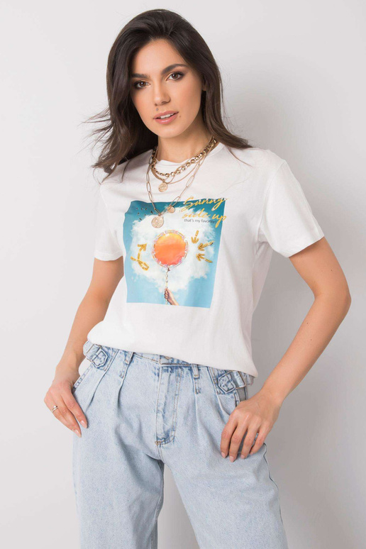 Balts T-krekls ar Trissa apdruku