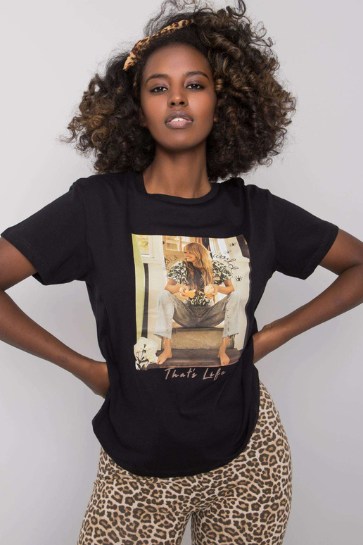 Antonia sieviešu melns T-krekls