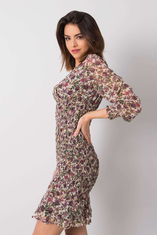 Gaiši bēša ziedu kleita Alaina RUE PARIS Gaiši bēša ziedu kleita Alaina RUE PARIS