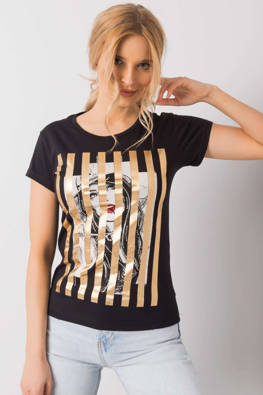 Melns Valentīnas T-krekls