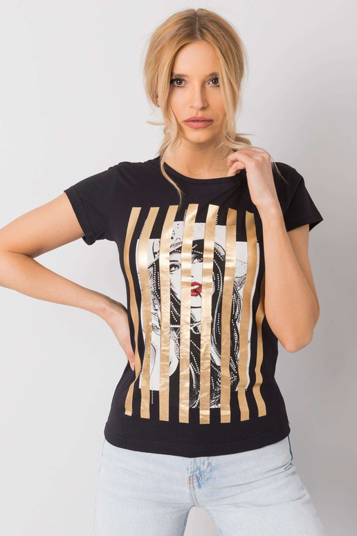 Melns Valentīnas T-krekls