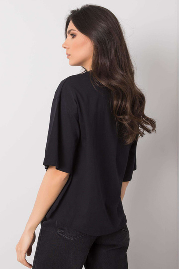 Melns sieviešu T-krekls ar...