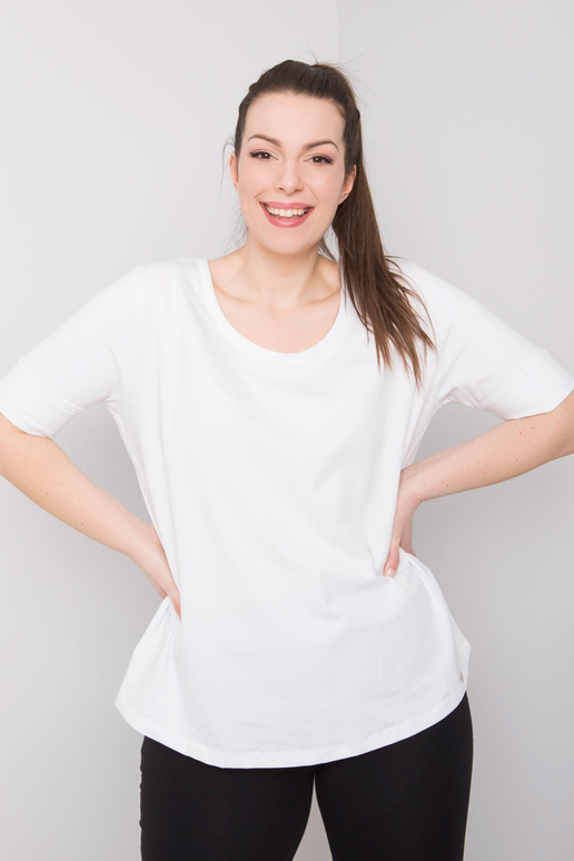 Balts pamata liela izmēra T-krekls Missy