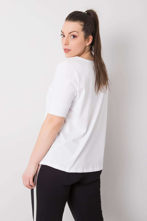 Balts pamata liela izmēra T-krekls Missy