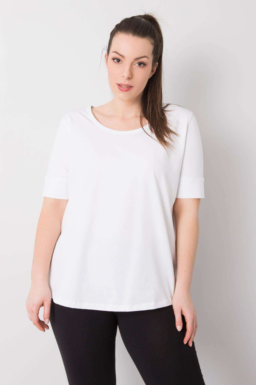 Balts pamata liela izmēra T-krekls Missy