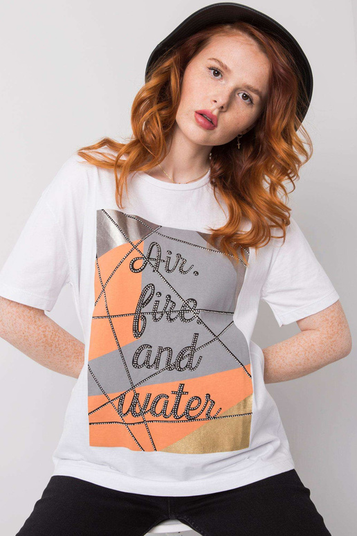 Madelyn White Cotton T-krekls Madelyn White Cotton T-krekls