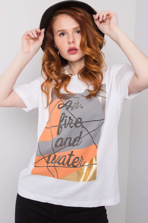 Madelyn White Cotton T-krekls Madelyn White Cotton T-krekls