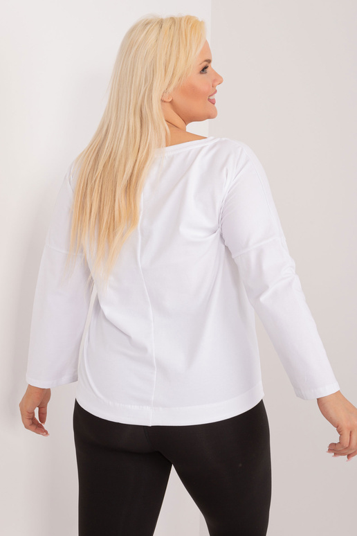 Balta plus izmēra kokvilnas blūze Sandy