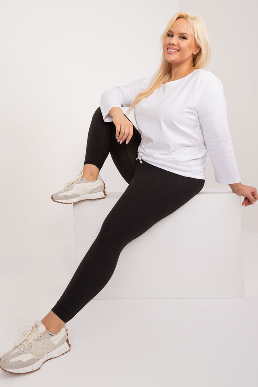 Balta plus izmēra kokvilnas blūze Sandy