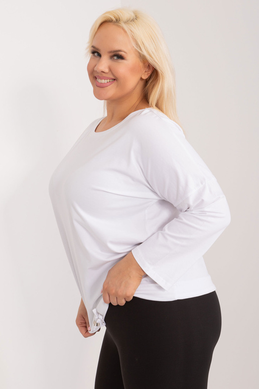 Balta plus izmēra kokvilnas blūze Sandy