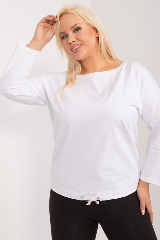 Balta plus izmēra kokvilnas blūze Sandy