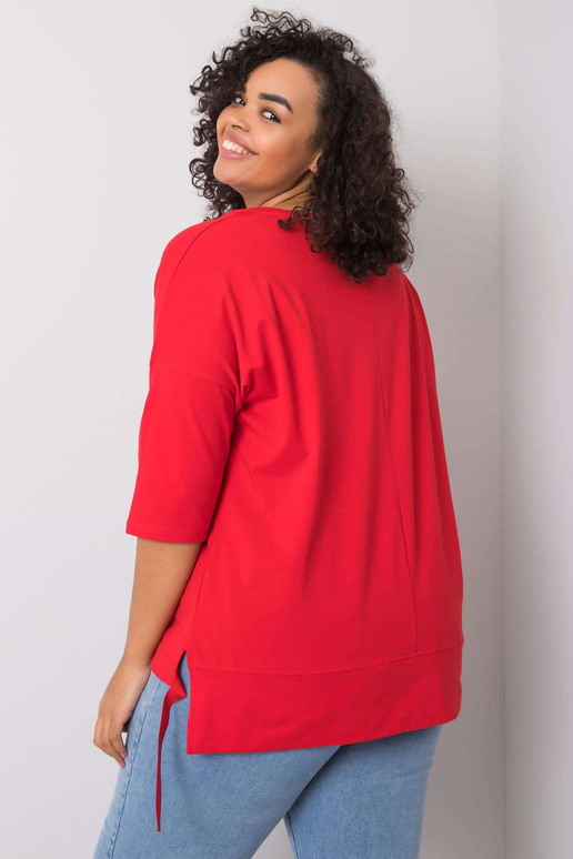 Sarkana blūze ar Cassia aplikācijām