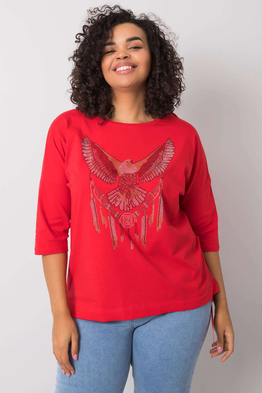 Sarkana blūze ar Cassia aplikācijām